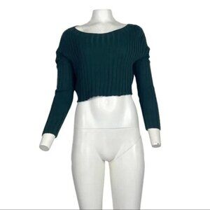 Express Cropped Sweater Green Size XS